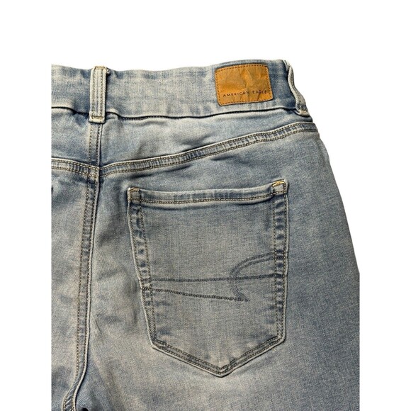 American Eagle Jeans Womens 8 Long Curvy High Rise Skinny Kick Light Wash Denim - Picture 5 of 13